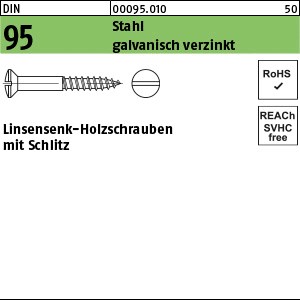 DIN 95 Stahl 2 x 10 galv. verzinkt gal Zn S