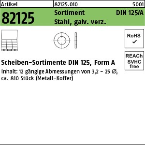 ART 82125 DIN 125 Sortiment Scheiben St. galv. verzinkt S
