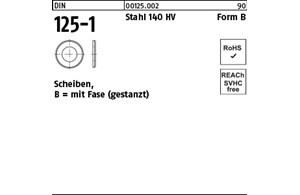 DIN 125-1 Stahl 140 HV Form B Scheiben, mit Fase (gestanzt) 