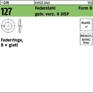 DIN 127 Federstahl B 8 gal Zn 8 DiSP (Dickschichtpass.) gal ZnDi S
