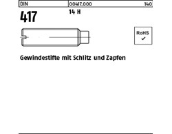 DIN 417 14 H Gewindestifte mit Schlitz und Zapfen 