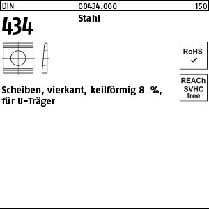 DIN 434 Stahl / ÜH 9 Neigung 8 % S