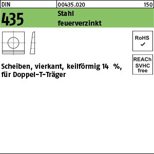 DIN 435 Stahl / ÜH 9 feuerverzinkt tZn S