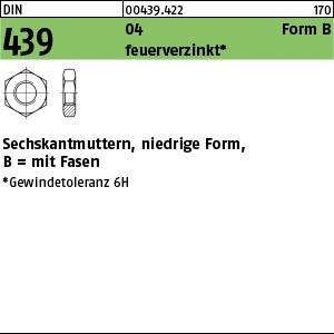 DIN 439 04 BM 12 feuerverzinkt Gew.-tol. 6H tZn S