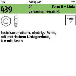 DIN 439 04 BM 12 -LH galv. verzinkt gal Zn S