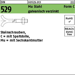 DIN 529 Mu Stahl CM 8 x 80 galv. verzinkt gal Zn S