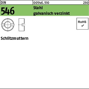 DIN 546 Stahl M 6 galv. verzinkt gal Zn S