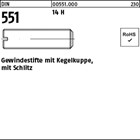 DIN 551 14 H Gewindestifte mit Kegelkuppe, mit Schlitz