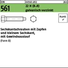 DIN 561 22 H (8.8) galvanisch verzinkt Sechskantschrauben mit Zapfen und kleinem