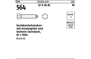 DIN 564 22 H (8.8) Ri Sechskantschrauben mit Ansatzspitze und kleinem Sechskant,