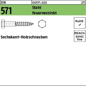 DIN 571 Stahl 6 x 35 feuerverzinkt tZn S