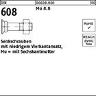 DIN 608 Mu 8.8 Senkschrauben mit niedrigem Vierkantansatz, mit Sechskantmutter