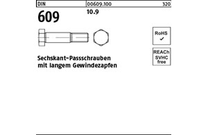 DIN 609 10.9 Sechskant-Passschrauben mit langem Gewindezapfen