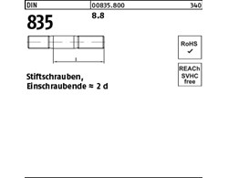 DIN 835 8.8 Stiftschrauben, Einschraubende = 2 d 