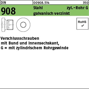 DIN 908 Stahl G 1/8 A galv. verzinkt gal Zn S