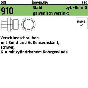 DIN 910 Stahl G 1/8 A galv. verzinkt gal Zn S
