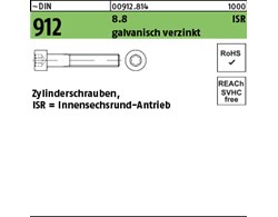 ~DIN 912 8.8 ISR galvanisch verzinkt Zylinderschrauben mit Innensechsrund 