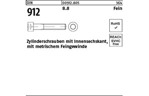 DIN 912 8.8 Fein Zylinderschrauben mit Innensechskant, mit metrischem Feingewind