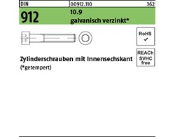 DIN 912 10.9 galvanisch verzinkt Zylinderschrauben mit Innensechskant 