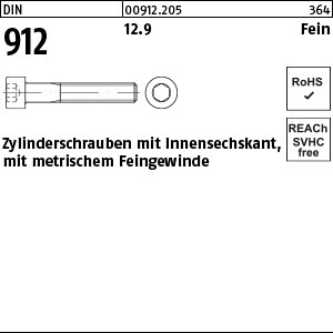 DIN 912 12.9 M 8 x 1 x 20 S