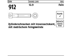 DIN 912 12.9 Fein Zylinderschrauben mit Innensechskant, mit metrischem Feingewin