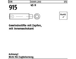 DIN 915 45 H Gewindestifte mit Zapfen, mit Innensechskant