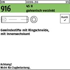 DIN 916 45 H galvanisch verzinkt Gewindestifte mit Ringschneide, mit Innensechsk