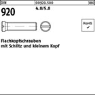 DIN 920 4.8/5.8 Flachkopfschrauben mit Schlitz und kleinem Kopf