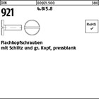 DIN 921 4.8/5.8 Flachkopfschrauben mit Schlitz und großem Kopf, pressblank
