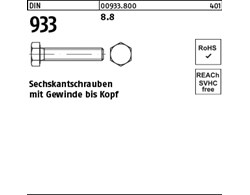 DIN 933 8.8 Sechskantschrauben mit Gewinde bis Kopf 