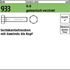 DIN 933 8.8 galvanisch verzinkt Sechskantschrauben mit Gewinde bis Kopf 