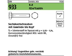 DIN 933 8.8 flZn/TL 480h (zinklamellenbesch.) Sechskantschrauben mit Gewinde bis