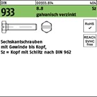 DIN 933 8.8 Sz galvanisch verzinkt Sechskantschrauben mit Gewinde bis Kopf, Kopf