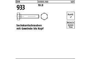 DIN 933 10.9 Sechskantschrauben mit Gewinde bis Kopf 