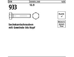DIN 933 12.9 Sechskantschrauben mit Gewinde bis Kopf 