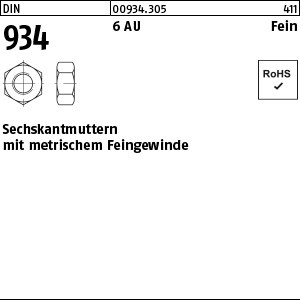 DIN 934 6 AU M 8 x 1 S