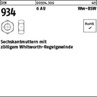 DIN 934 6 AU Ww-BSW Sechskantmuttern mit zölligem Whitworth-Regelgewinde