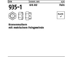 DIN 935-1 6 Fein Kronenmuttern mit metrischem Feingewinde 