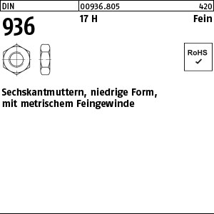 DIN 936 17 H M 8 x 1 S