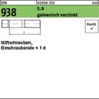 DIN 938 5.8 galvanisch verzinkt Stiftschrauben, Einschraubende = 1 d 