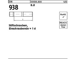 DIN 938 8.8 Stiftschrauben, Einschraubende = 1 d 