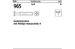 DIN 965 4.8 H Senkschrauben mit Phillips-Kreuzschlitz H