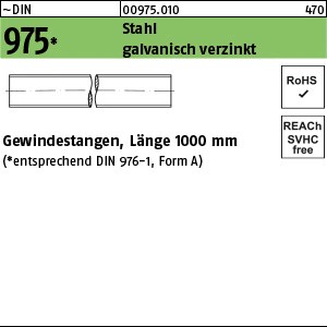 DIN 975 Stahl M 2 galv. verzinkt gal Zn S