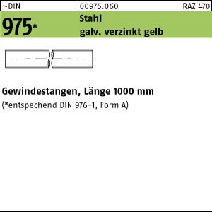 DIN 975 Stahl M 6 galv. verzinkt gelb chrom. gal ZnC S