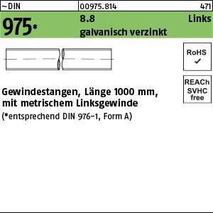 DIN 975 8.8 M 6 -LH galv. verzinkt gal Zn S