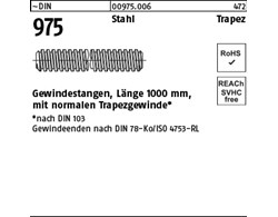 ~DIN 975 Stahl Trapez Gewindestangen, Länge 1000 mm mit normalen Trapezgewinde*