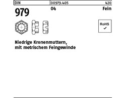 DIN 979 04 Fein Niedrige Kronenmuttern, mit metrischem Feingewinde