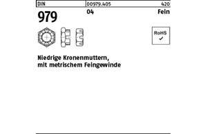 DIN 979 04 Fein Niedrige Kronenmuttern, mit metrischem Feingewinde