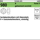 DIN 980 8 Form V galvanisch verzinkt Sechskantmuttern mit Klemmteil, Ganzmetallm