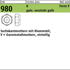 DIN 980 8 V M 5 galv. verzinkt gelb chrom. gal ZnC S